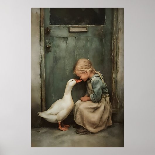 Poster Fille avec amour de canard imprimable, Rustique Co (Devant)
