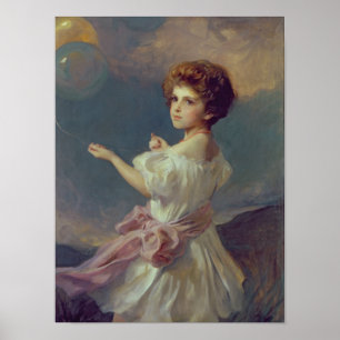 Poster Fille avec ballons