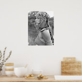 Poster Fille avec Bandana Art Print (Cuisine)