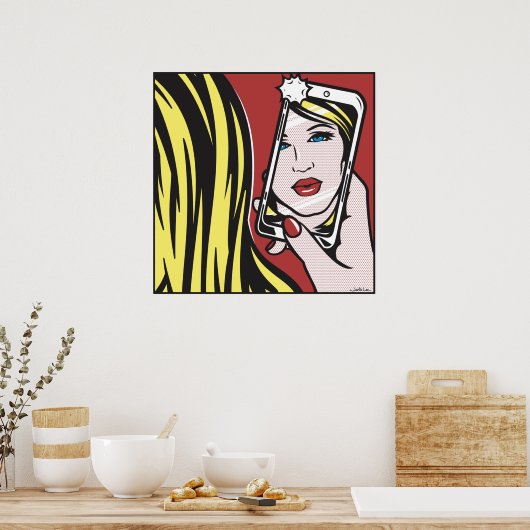 Poster Fille avec caméra (Cuisine)