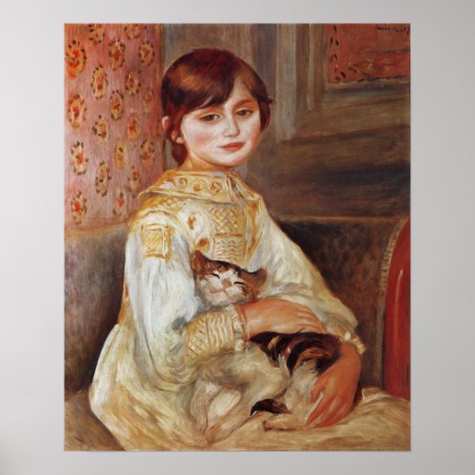 Poster Fille avec chat, Auguste Renoir (Devant)