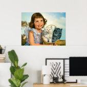 Poster Fille avec chatons (Bureau à domicile)