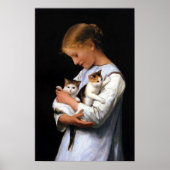 Poster Fille avec chatons, Albert Anker (Devant)