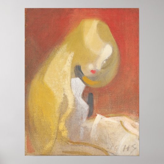 Poster Fille avec cheveux blonds, Helene Schjerfbeck (Devant)