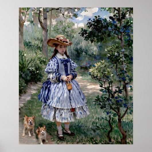 Poster Fille avec des chiens (Devant)