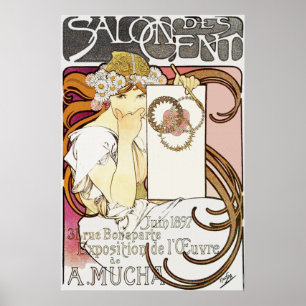 Poster Fille avec des marguerites dans sa copie d'affiche