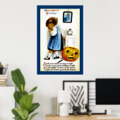 Poster Fille avec Jack o' Lantern (Bureau à domicile)