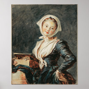 Poster Fille avec la Marmotte - Fragonard (c.1780)