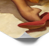 Poster Fille avec le chiot vers le haut (Coin)