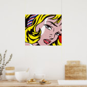 Poster Fille avec le ruba de roy lichtenstein (Cuisine)