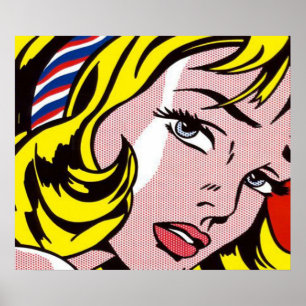 Poster Fille avec le ruba de roy lichtenstein