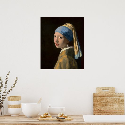 Poster Fille avec l'oreille perle (Cuisine)