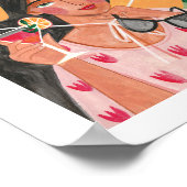 Poster Fille avec lunettes de soleil casquette d'été papi (Coin)