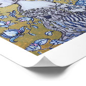 Poster Fille avec Peacock en or et portrait de dessin à l (Coin)