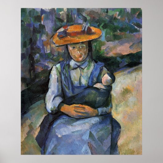 Poster Fille avec poupée - Paul Cezanne - c1902 (Devant)