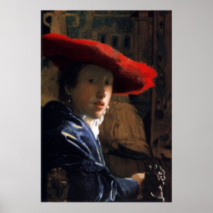 Poster Fille avec Red Hat