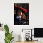 Poster Fille Avec Un Casquette Rouge (Bureau à domicile)