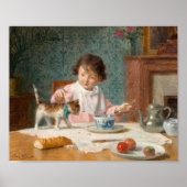 Poster Fille avec un chat | Victor Gabriel Gilbert (Devant)