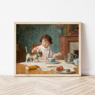 Poster Fille avec un chat   Victor Gabriel Gilbert