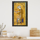 Poster Fille avec un défilement - Reza Abbasi - c1600 (Cuisine)