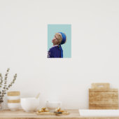 Poster Fille Avec Un Parrot Élevant (Cuisine)