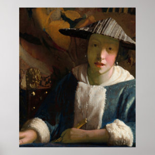 Poster Fille avec une Flûte, Célèbre peinture
