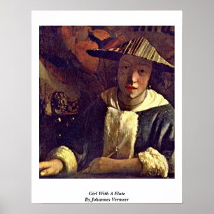 Poster Fille Avec Une Flûte Par Johannes Vermeer