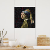 Poster Fille Avec Une Fraise Élevant Beau Art Spoof (Cuisine)