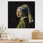 Poster Fille Avec Une Fraise Élevant Beau Art Spoof (Cuisine)