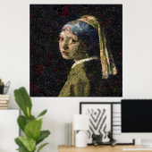 Poster Fille Avec Une Fraise Élevant Beau Art Spoof (Bureau à domicile)