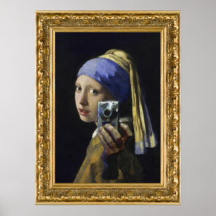 Poster Fille avec une oreille perle - auto-tourné