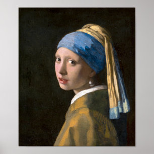 Poster Fille avec une oreille perle Johannes Vermeer