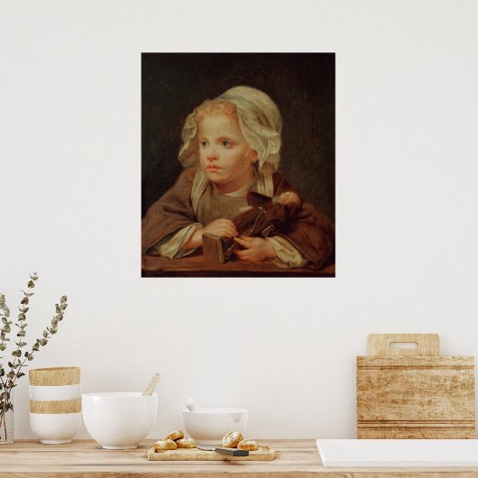 Poster Fille avec une poupée (Cuisine)