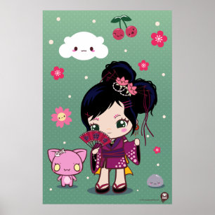Poster Fille Ayaka de Harajuku Wamono