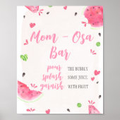 Poster Fille Baby Shower Pastèque Maman Osa Panneau de Ba (Devant)