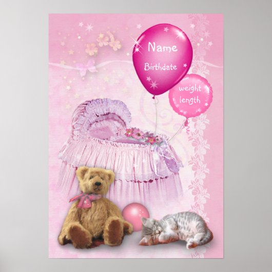 Poster Fille bébé personnalisable (Devant)