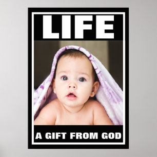 POSTER FILLE BÉBÉ PRO-VIE AVEC BLANCHET