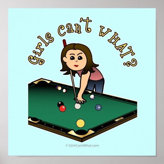 Poster Fille Billard Lumière (Devant)
