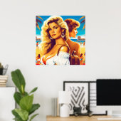Poster Fille blonde de l'été 80 (Bureau à domicile)