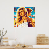 Poster Fille blonde de l'été 80 (Cuisine)