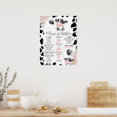 Poster Fille Boho Vache florale 1er anniversaire Jalon (Cuisine)