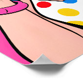 Poster Fille Bubble Gum Pop Art (Coin)