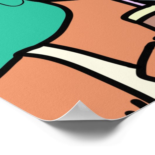 Poster Fille bubble thé ado moderne (Coin)