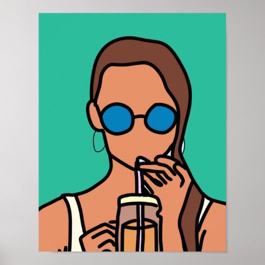 Poster Fille bubble thé ado moderne (Devant)