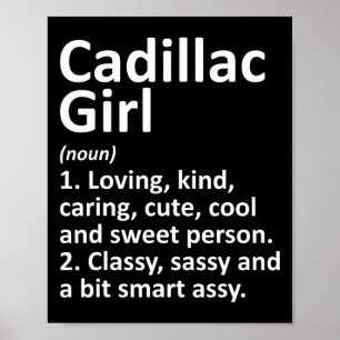 Poster Fille Cadillac Mi Michigan Drôle Cité Maison Racin