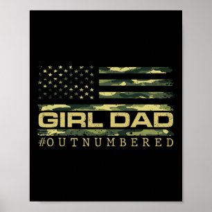 Poster Fille Camo Papa Américain Drapeau Papa De Filles 4