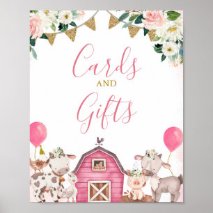 Poster Fille Cartes De Ferme Rose Et Signal Cadeau