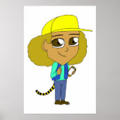 Poster fille chibi avec une queue de tigre (Devant)