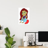 Poster fille chibi renarde (Bureau à domicile)