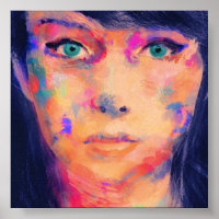 Fille colorée Beaux Art Imprimer